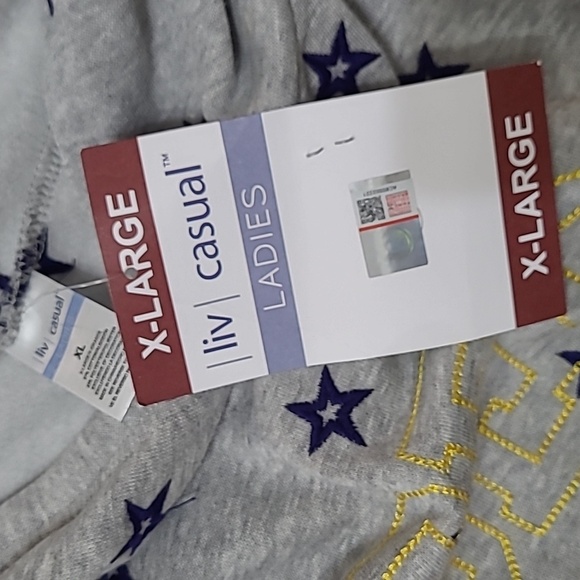 NWT Liv Casual LSU Tigers Grey Hooded Sweatshirt with Navy Blue Stars size XL - Picture 5 of 8